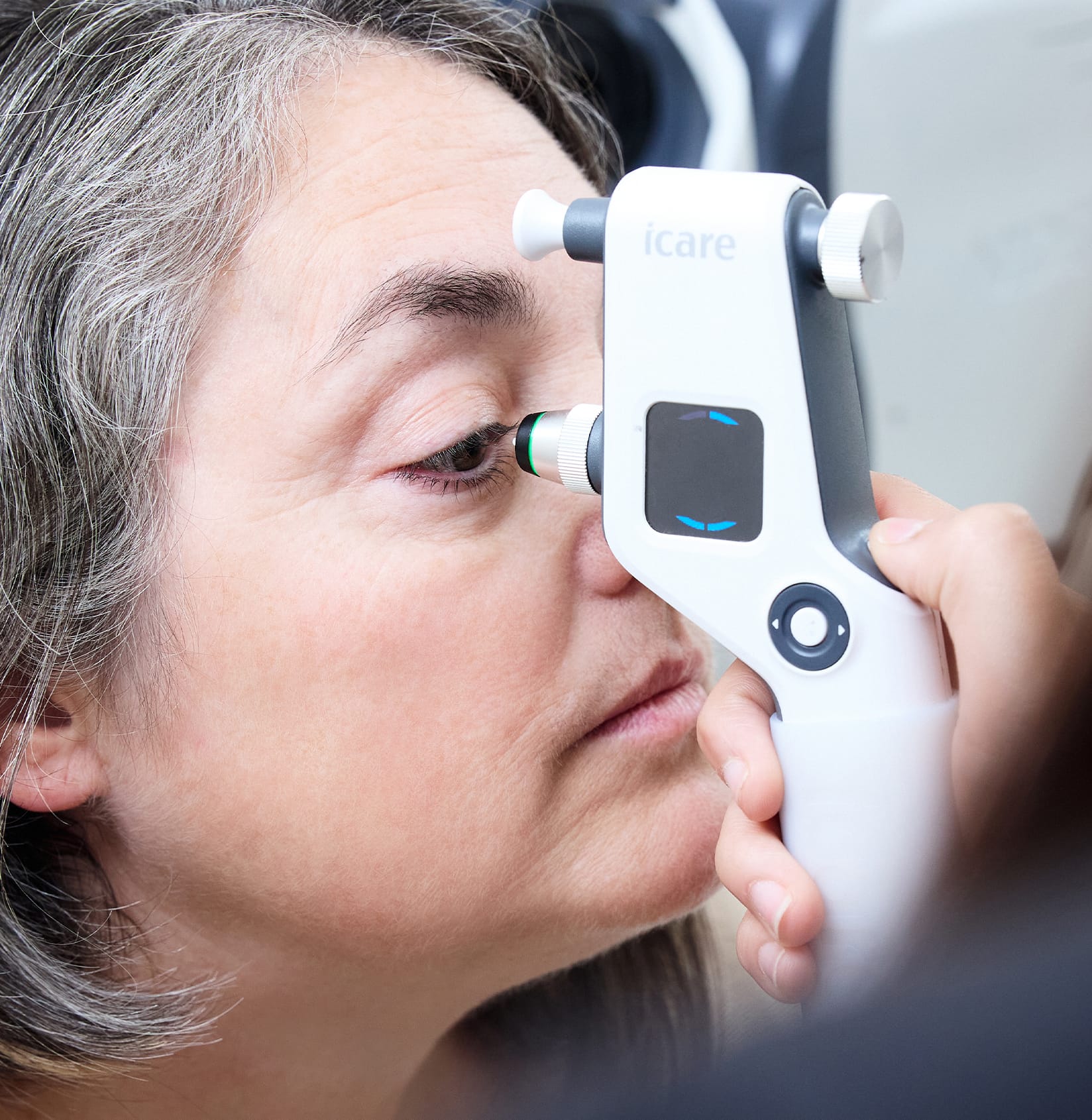 Woman during eye exam