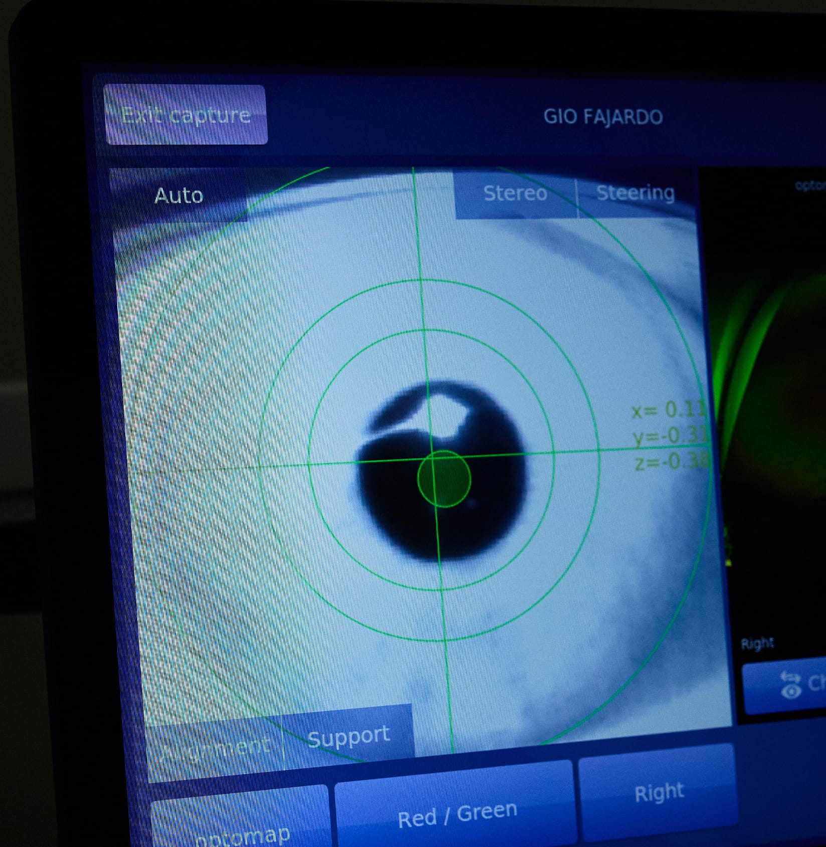 Eye exam equipment screen