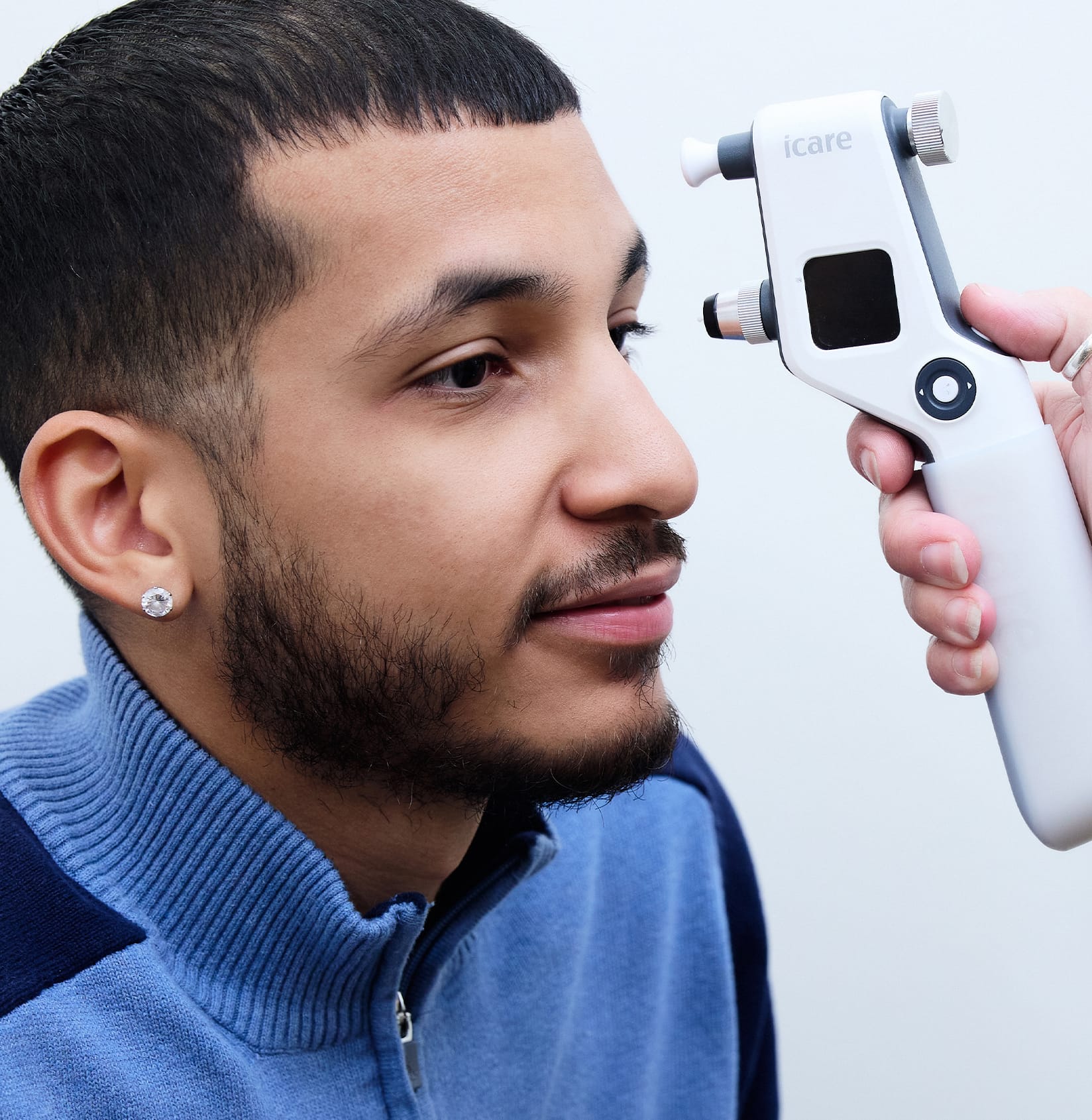 Man during eye exam