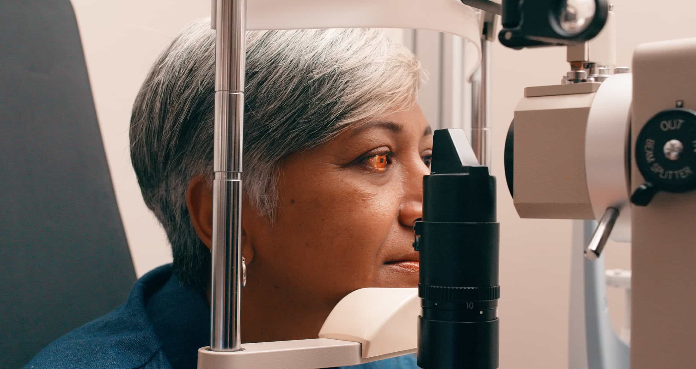 Woman during eye exam